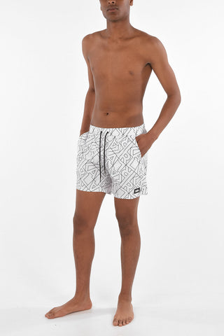 Printed KARL ALL OVER Boxer Swimsuit
