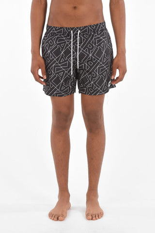 Printed KARL ALL OVER Boxer Swimsuit