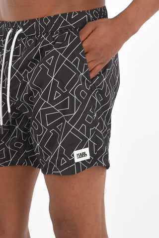 Printed KARL ALL OVER Boxer Swimsuit
