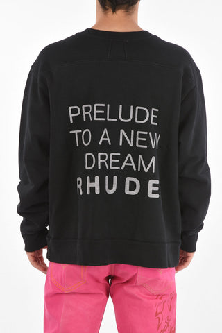 embroidered crew-neck sweatshirt with patch pocket