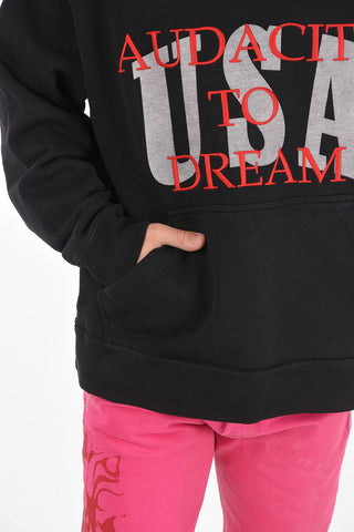 embroidered crew-neck sweatshirt with patch pocket