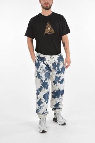 wide jeans bleached con elastico alla caviglia 14cm