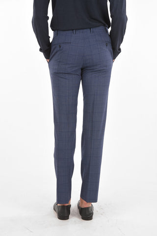 Virgin Wool Windowpane Checkered ACADEMY Suit with Notch Lapel