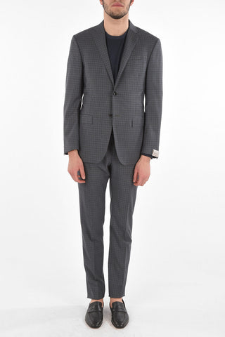 Gingham Motif ACADEMY Virgin Wool Suit