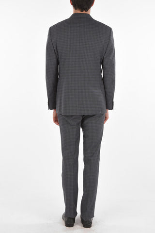 Gingham Motif ACADEMY Virgin Wool Suit