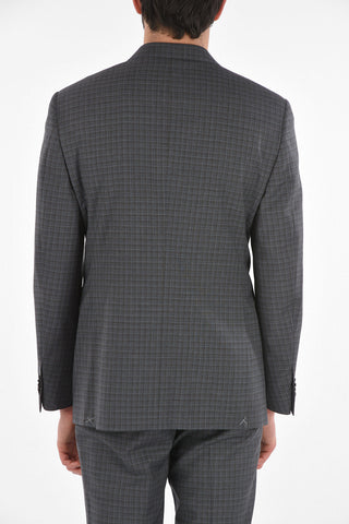 Gingham Motif ACADEMY Virgin Wool Suit