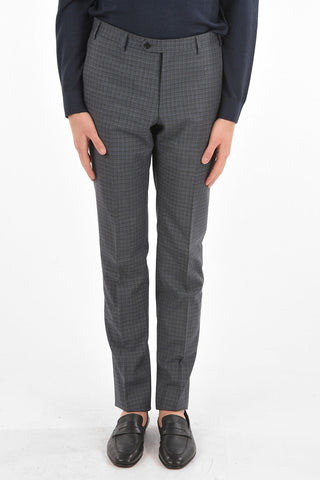 Gingham Motif ACADEMY Virgin Wool Suit