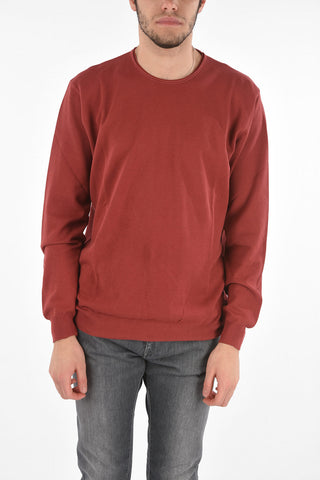 Crew Neck Hopsack Cotton Sweater