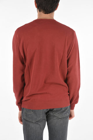Crew Neck Hopsack Cotton Sweater