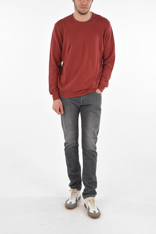 Crew Neck Hopsack Cotton Sweater