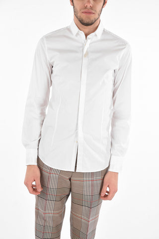 hidden closure slim fit shirt