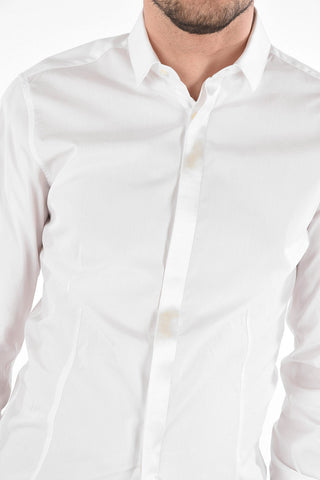 hidden closure slim fit shirt