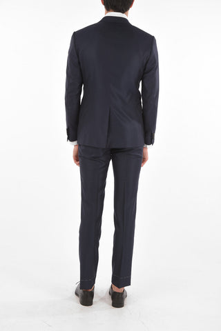 virgin wool and silk center vent peak lapel CERIM. ACADEMY 3 piece waistcoat suit