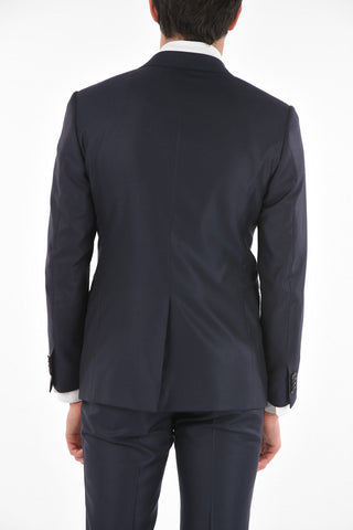 virgin wool and silk center vent peak lapel CERIM. ACADEMY 3 piece waistcoat suit