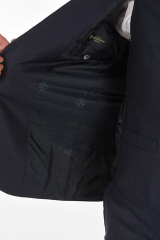 virgin wool and silk center vent peak lapel CERIM. ACADEMY 3 piece waistcoat suit