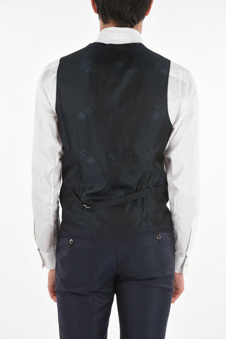 virgin wool and silk center vent peak lapel CERIM. ACADEMY 3 piece waistcoat suit