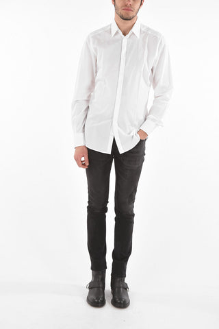 GOLD Camicia in Cotone Jacquard Logato