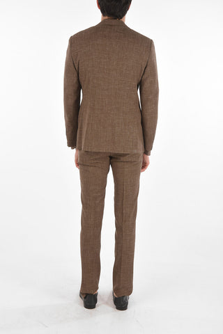 Virgin Wool Silk and Flax ACADEMY Suit with Notch Lapel