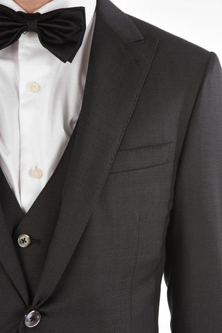 Virgin Wool CERIMONY ACADEMY 3-piece Suit with Peak Lapel