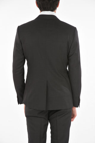Virgin Wool CERIMONY ACADEMY 3-piece Suit with Peak Lapel