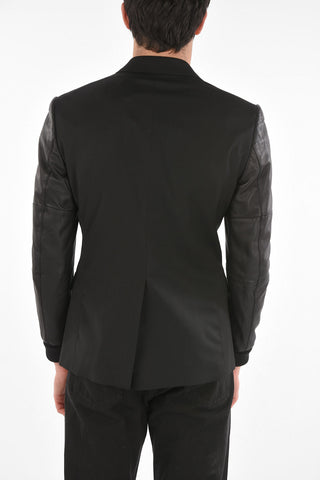 HOMME Leather Sleeve ELEGANT Blazer