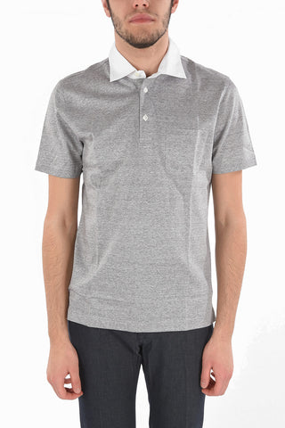 Popeline Collar Flax Blend Polo with Breast-pocket