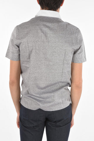 Popeline Collar Flax Blend Polo with Breast-pocket