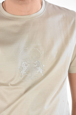 Crew Neck FILOSCOZIA Cotton T-Shirt with Embroidered Logo
