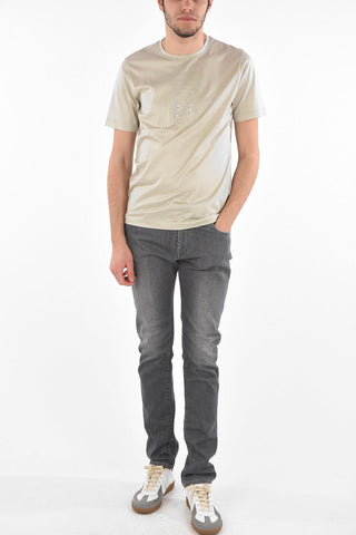 Crew Neck FILOSCOZIA Cotton T-Shirt with Embroidered Logo
