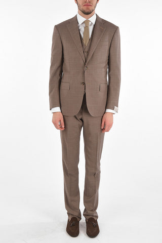 3-Piece LEADER Tartan Motif Suit
