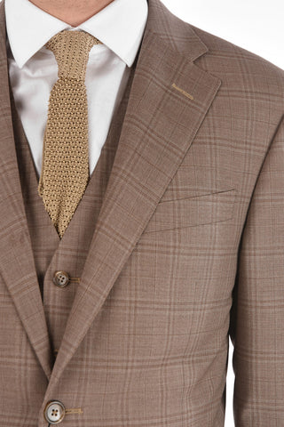 3-Piece LEADER Tartan Motif Suit
