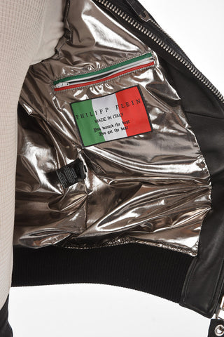 HOMME Bomber SKULL in Coccodrillo con Stampa