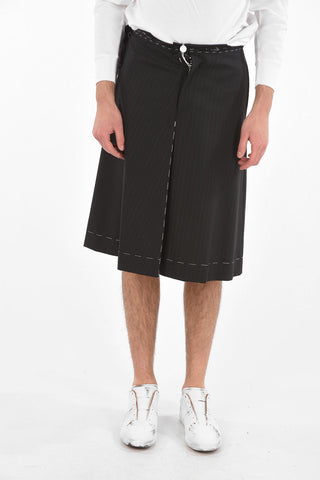 MM10 Skort Gessati in Doppio Tessuto