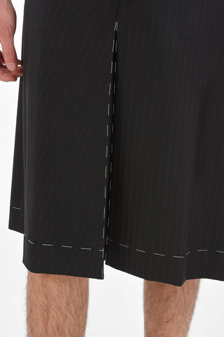 MM10 Skort Gessati in Doppio Tessuto