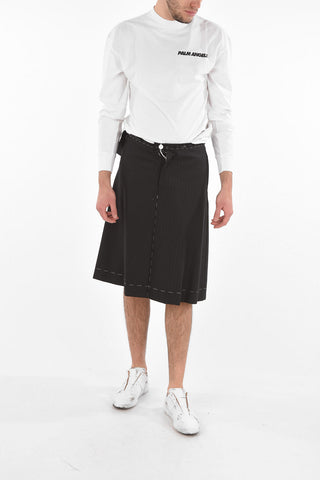 MM10 Skort Gessati in Doppio Tessuto