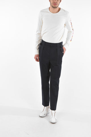 MM10 Double-pleated Side Martingale Cotton Pants