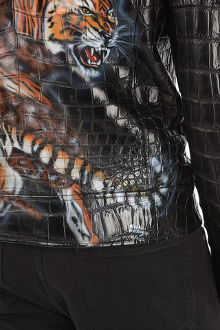 HOMME Crocodile Leather FASHION SHOW NY Biker Jacket