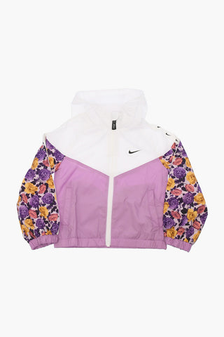 Windbreaker mit Kapuze und Blumen-Details
