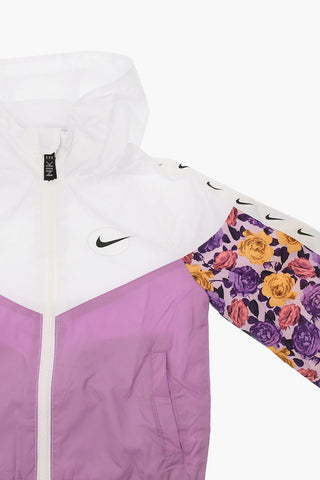 Windbreaker mit Kapuze und Blumen-Details