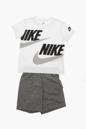 T-Shirt- und Cargo-Shorts-Set mit Rundhalsausschnitt und Gummibund