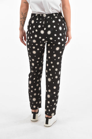 printed silk pants with drawstring waist