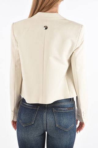 COUTURE Peak Lapel TURNING INTO SILVER Crop Blazer