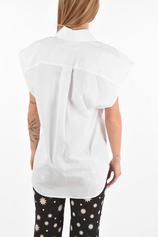 Sleeveless Embroidered Cotton Shirt