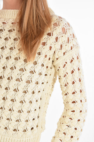Crew Neck Openwork Pullover