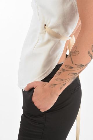 MM6 Open back cotton top