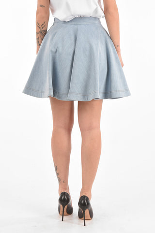 COUTURE Embroidered BETH Denim Flared Miniskirt with Patches