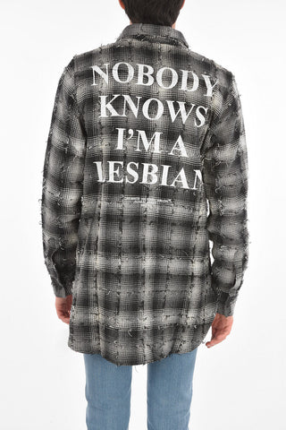 Checked GNR NOBODY KNOWS Overshirt with Print on the Back