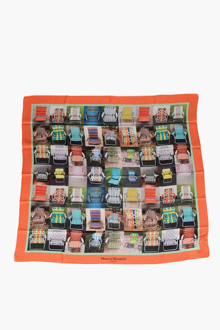  MM0 Silk and Wool Foulard with maxi printed on the front
