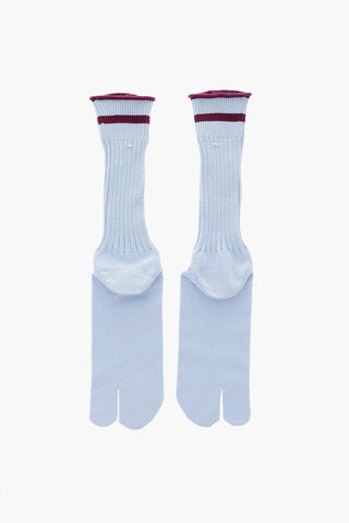 cotton stretch ribbed TABI long socks