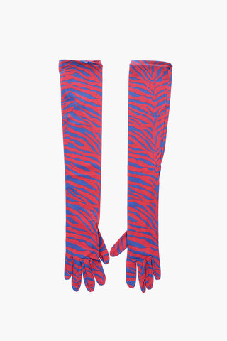 MM6 animal patterned two-tone opera gloves